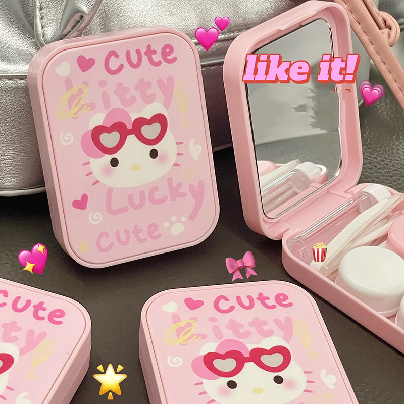 Cute Girly Heart Color Contact Box CO152