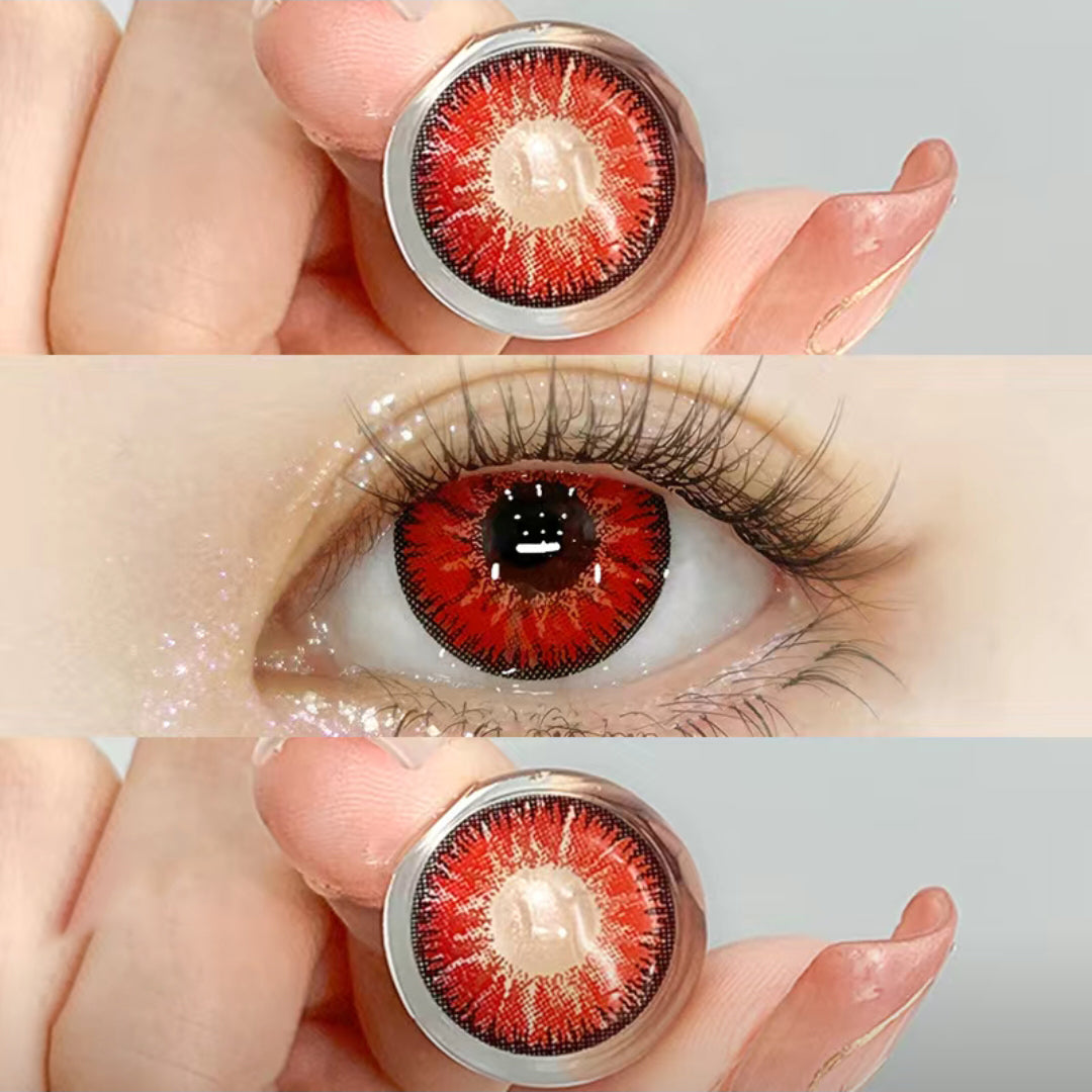 Red contact lenses CO216